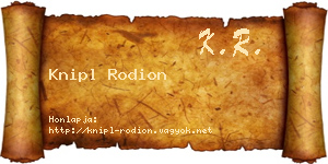 Knipl Rodion névjegykártya
